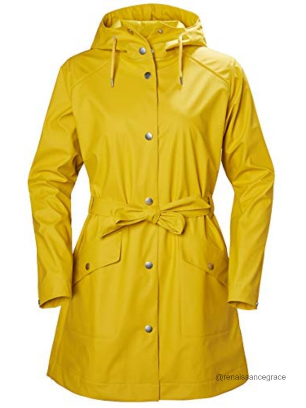Waterproof Windproof Raincoat with Hood and Belt